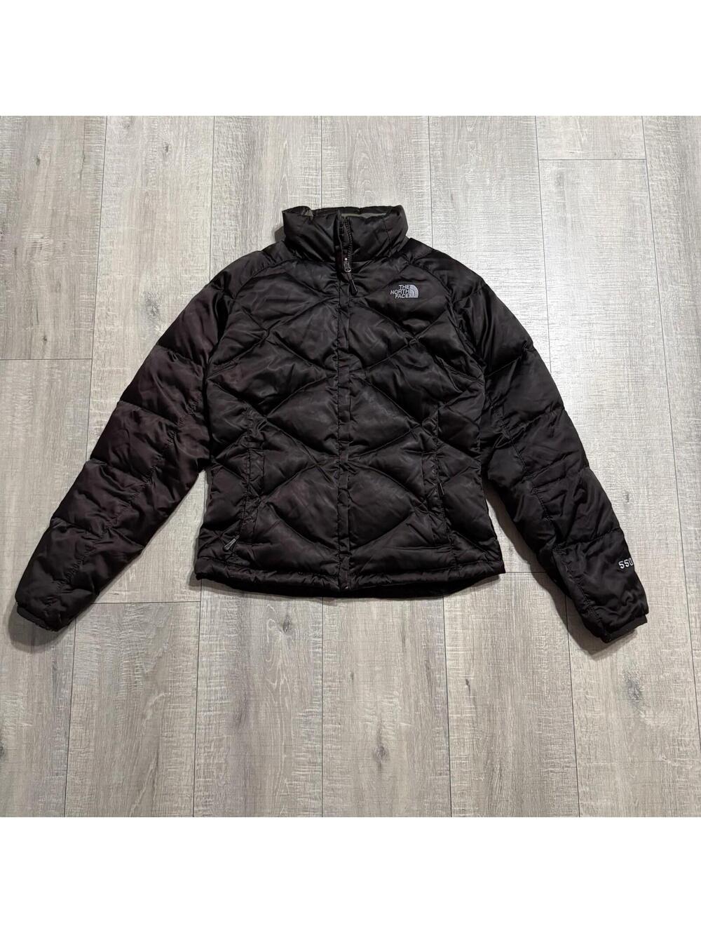 The North Face 550 Puffer Jacket Dark Brown Quilted Goose Down Women’s Small - Picture 2 of 12